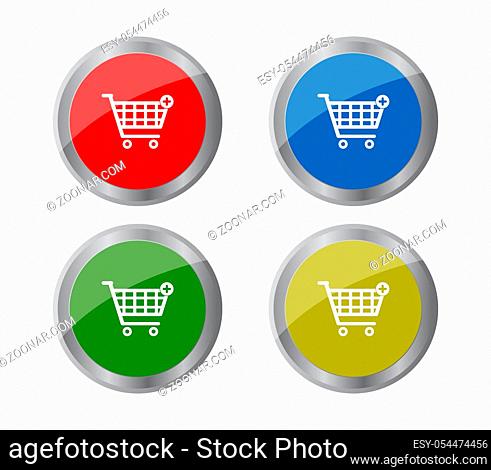 shop button icon illustrated in vector on white background