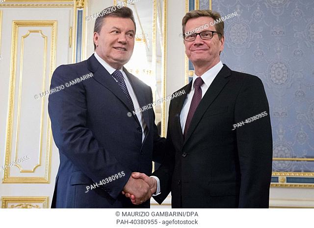 German Foreign Minister Guido Westerwelle (R) meets President of Ukraine, Viktor Yanukovych, in Kiew, Ukraine, 21 June 2013