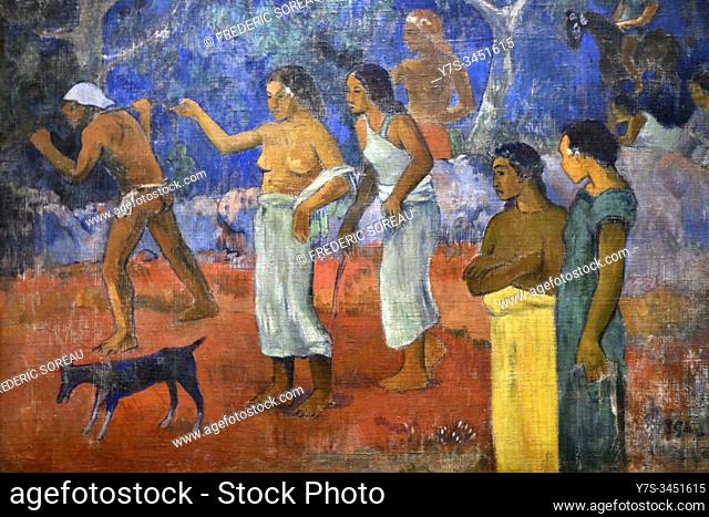 Scene from Tahitian Life, 1896, painting by Paul Gauguin, Hermitage museum, St Petersburg Russia, Europe