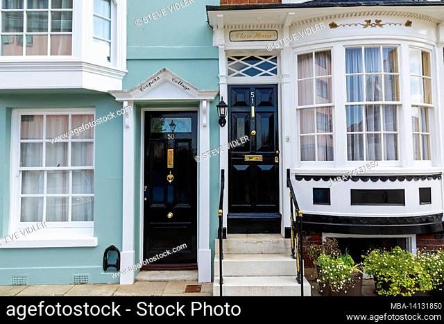 england, hampshire, portsmouth, old portsmouth, colourful georgian era doorways