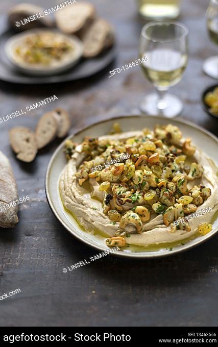 Hummus with sultanas nuts 2 (loaded hummmus)