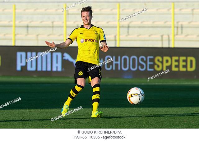 Dortmund's Marco Reus in action during the test match between Jeonbuk Hyundai Motors FC vs. Borussia Dortmund in the Zabeel Stadium in Dubai, UAE