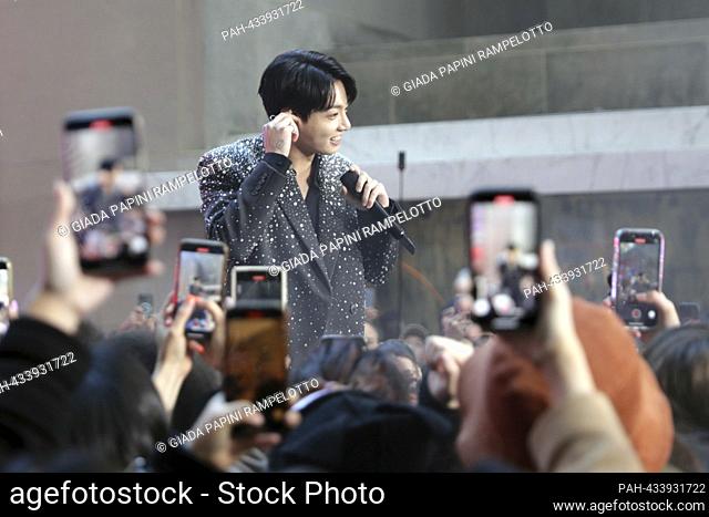 New York, USA, November 08, 2023 - Jung Kook performs on NBCs Today Show at Rockefeller Cente today in New York City. Photo: Giada Papini...