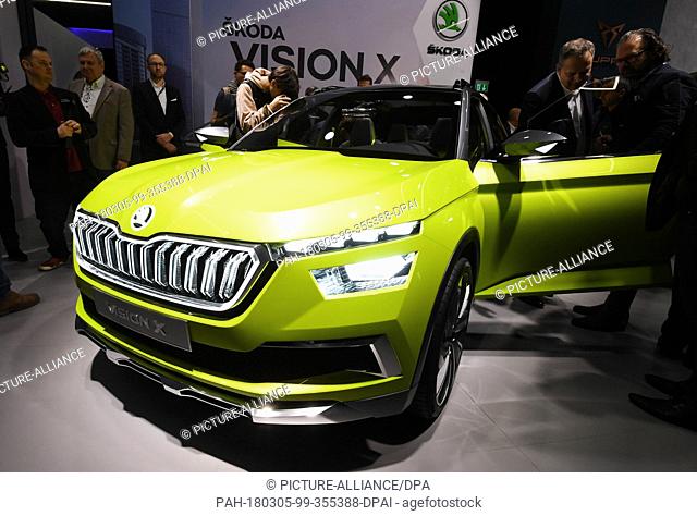 Skoda's Vision X being presented during the VW company evening in the run-up to the Geneva Motor Show in Geneva, Switzerland, 05 March 2018