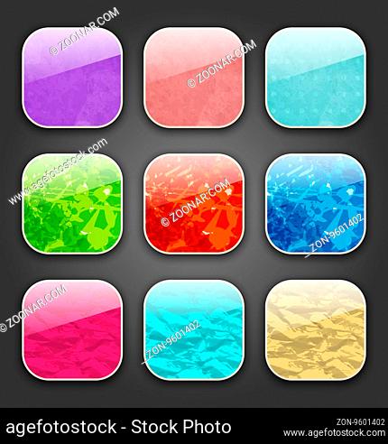 Illustration backgrounds with grunge texture for the app icons -