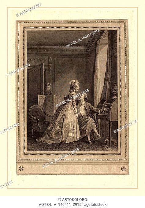 Jean-Louis Delignon after Nicolas Lavreince, French (1755-c. 1804), Les offres seduisantes, 1782, etching and engraving