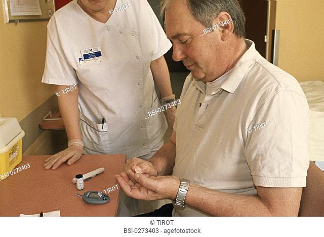 TEST FOR DIABETES<BR>Photo essay from hospital.<BR>Bichat Claude Bernard Hospital in Paris, France. Out-patient hospitalization