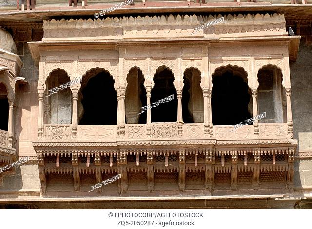 Decorative windows of Holkar palace, Indore, Madhya Pradesh, India The Holkar dynasty ruled as Maratha Rajas and later Maharajas of Indore in Central India as...