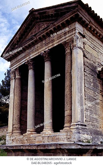 The Temple of Clitumnus, Lombard period (UNESCO World Heritage List, 2011), Campello sul Clitunno, Umbria. Italy, 4th-5th century AD