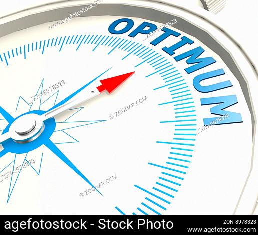 Compass with optimum word image with hi-res rendered artwork that could be used for any graphic design