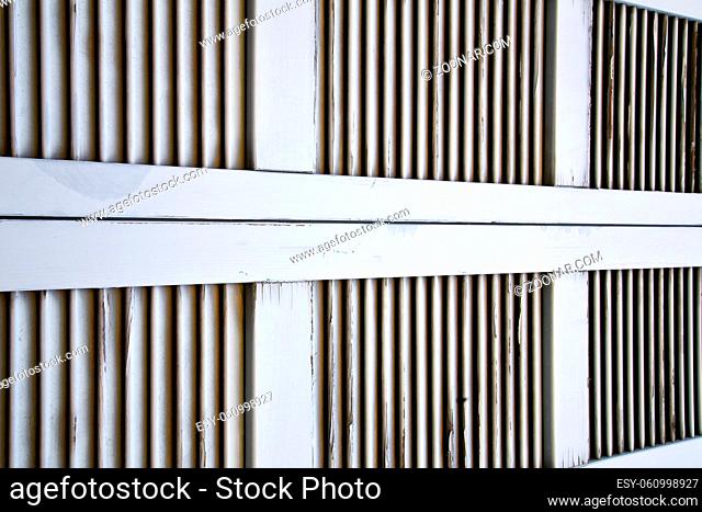 window varese palaces italy  abstract sunny day  wood venetian blind in the concrete brick besnate