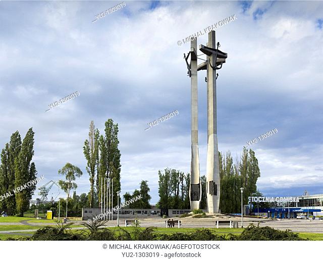 Monument to the Fallen Shipyard Workers of 1970 in Gdansk, Poland, near Shipyard in Gdansk
