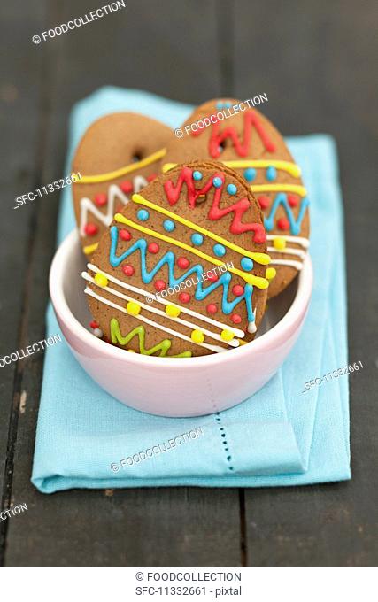 Decorated gingerbread eggs