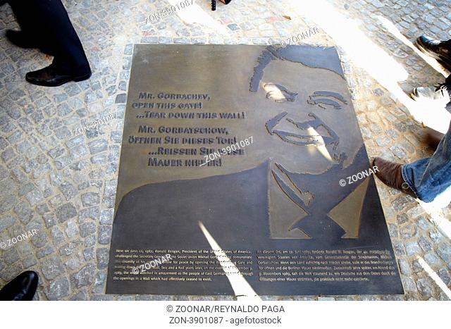 Plaque in Honor of U.S. President Ronald Reagan Unveiled by Governing Mayor of Berlin Klaus Wowereit and U.S. Ambassador to the Federal Republic of Germany...