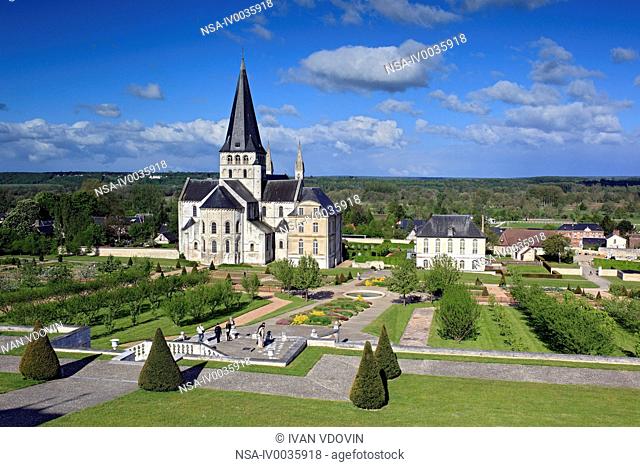 Abbey church of St. Georges, Saint-Martin-de-Boscherville, Seine-Maritime department, Upper Normandy, France