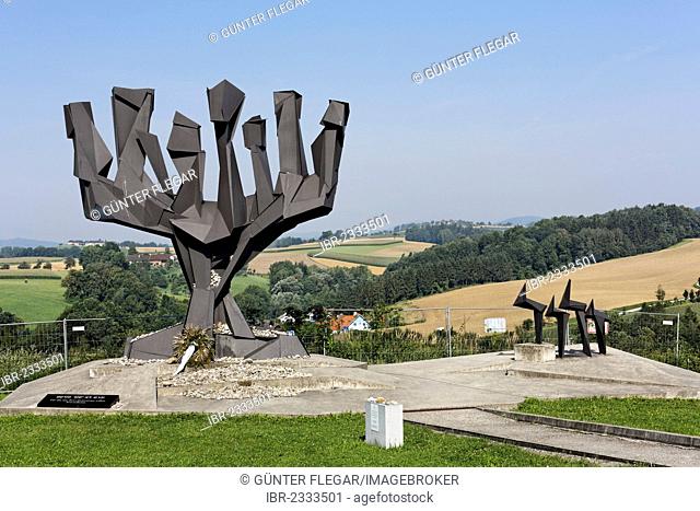 Jewish monument in the Monument Park, Mauthausen Concentration Camp, Perg, Upper Austria, Austria, Europe