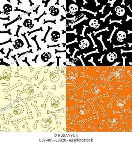 Skeletons seamless vector pattern