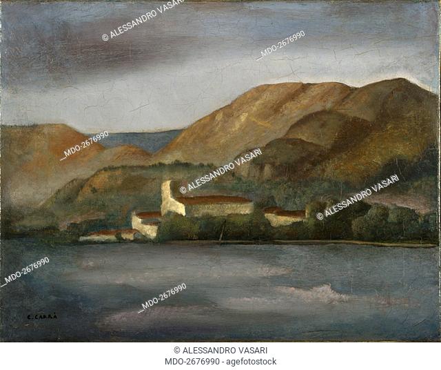 Landscape in High Sesia (Paesaggio nell'alta Sesia), by Carlo Carrà, 1924, 20th Century, oil on canvas. Italy, Lazio, Rome