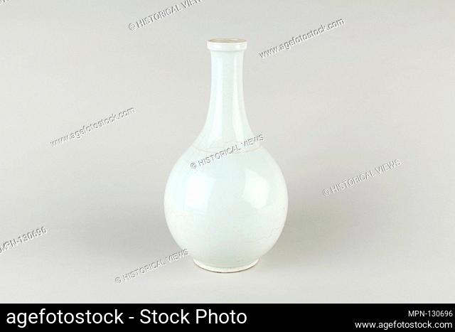 Bottle. Period: Joseon dynasty (1392-1910); Culture: Korea; Medium: Porcelain covered with a white transparent glaze; Dimensions: H. 10 1/8 in. (25