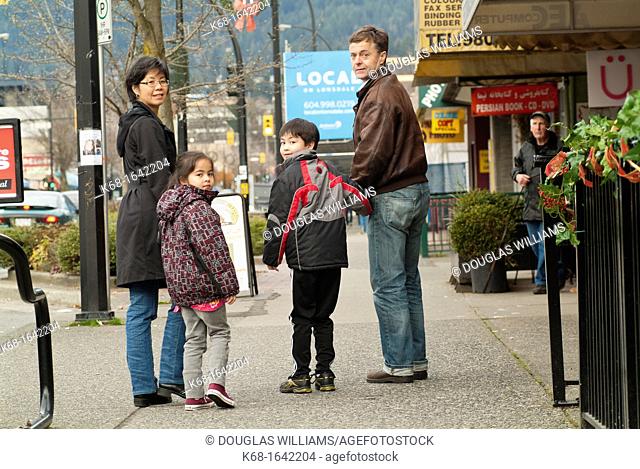 A family of four in North Vancouver, BC, Canada