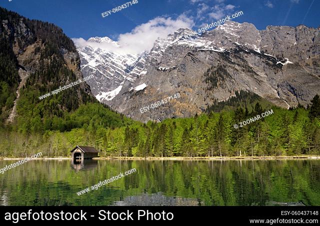 The Konigssee is a beatiful lake near Berchtesgaden in the German Alps