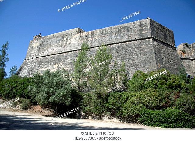 The fortress at Setubal, Portugal, 2009. The Castelo de So Filipe is a 16th-17th century fortress on the north bank of the Sado river