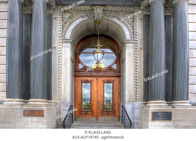 Entrance, Parliament Building, Assemblee Nationale du Quebec, Quebec City, Quebec, Canada