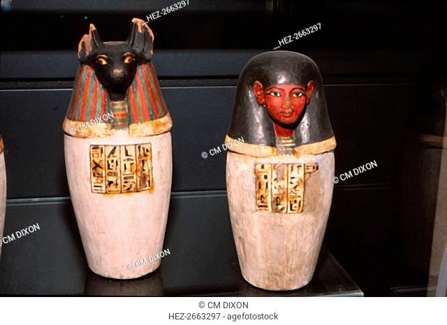 Anubis Canopic Jars, 22nd Dynasty, c1550BC-1069 BC. Artist: Unknown