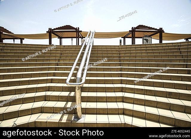 Staircase leading to Dubai subway. Dubai, United Arab Emirates, Middle East