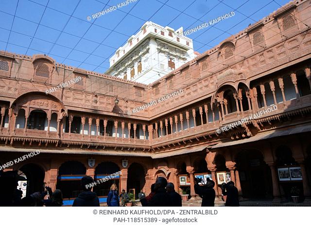 City Palace ""Junagarh Fort"" (1588) in Bikaner in North India, recorded on 05.02.2019 | usage worldwide. - Bikaner/Rajasthan/Indien