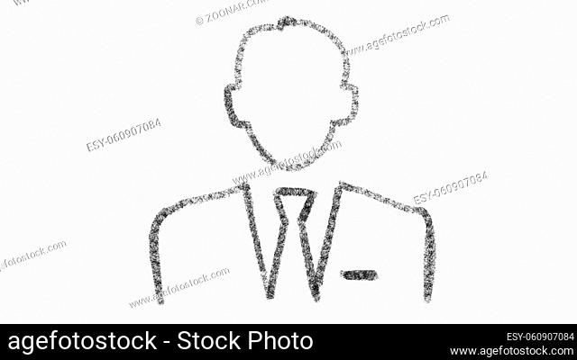 businessman icon with style drawing on chalkboard, animated footage ideal for compositing and motiongrafics, 4k