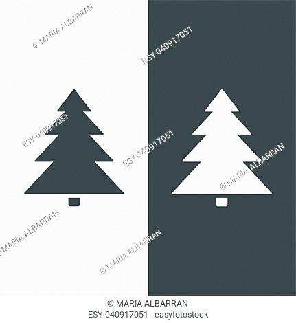 Isolated Christmas tree icon on black and white background. Vector illustration
