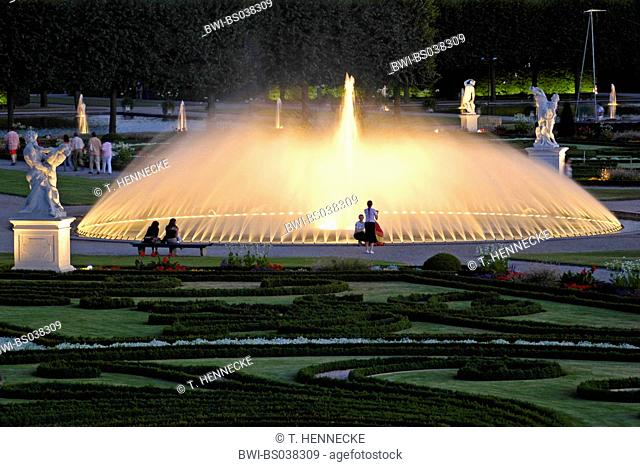 illumination of the gardens of Herrenhausen, Germany, Lower Saxony, Hanover