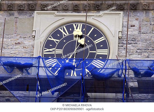 Newly restored clock on the Old Town Tower were launched on the Old Town Square in Prague, Czech Republic, on March 9, 2018