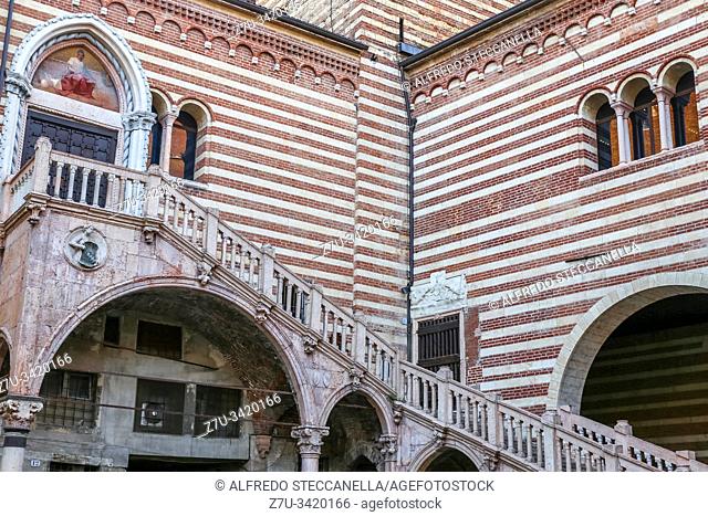 Verona (Italy) - detail of the palace of reason