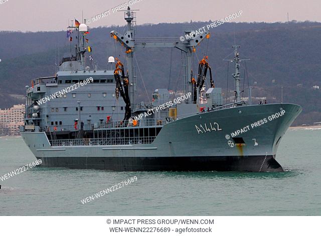 Military ships enters in the Bulgarian Black sea port of Varna, some 450 kms (280 miles) north-east of the capital Sofia, Saturday, March, 07, 2015
