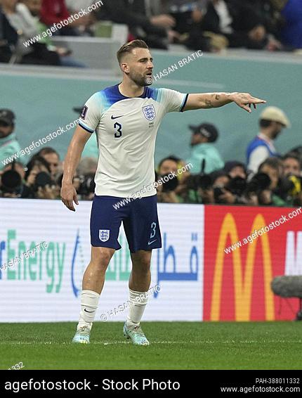 10.12.2022, Al Bayt Stadium, Doha, QAT, World Cup FIFA 2022, quarterfinals, England vs France, in the picture England's defender Luke Shaw. - doha/