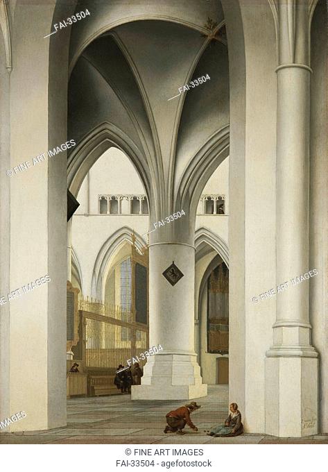 Choir of the church of St Bavo in Haarlem by Saenredam, Pieter (1597-1665)/Oil on wood/Baroque/1636/Holland/Fondation Custodia/49x36, 6/Architecture