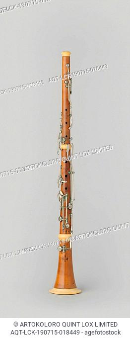 Oboe, Fortunato Vinatieri, Turijn, 1840 - 1860, boxwood, kleppen, l 54 cm Ã— d 2.3 cm d 7.1 cm