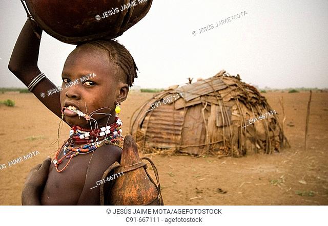 Dasanech girl. South Ethiopia. African tribes