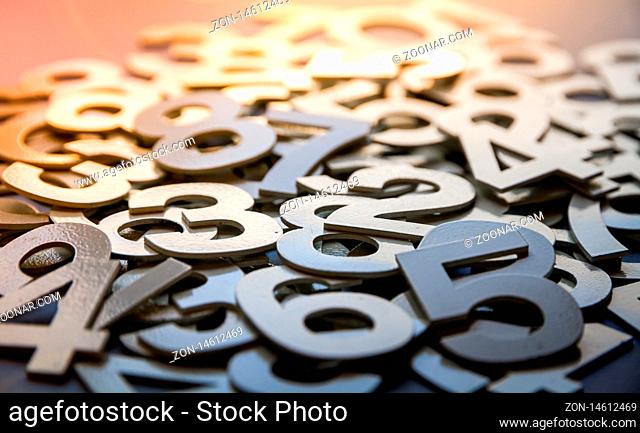 Mathematics abstract background made with solid numbers - Closeup view