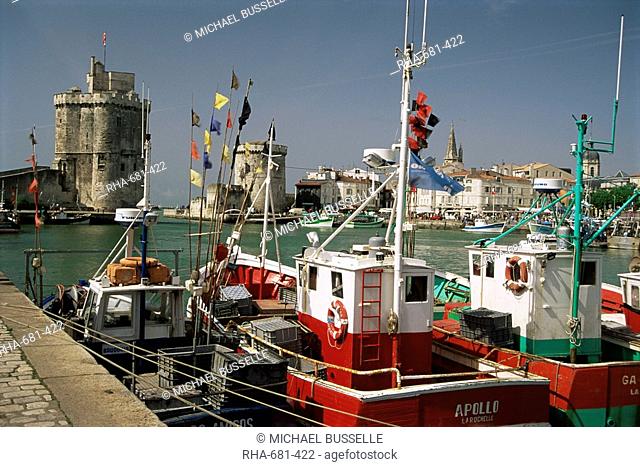 Fishing boats in the harbour, La Rochelle, Poitou Charentes, France, Europe