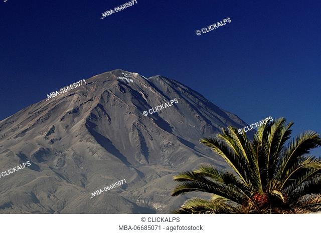 The mountain of volcano El Misti Arequipa, Peru. South America