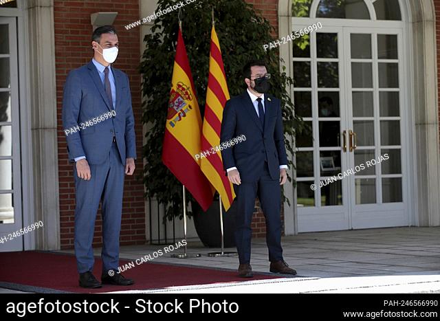 Madrid, Spain; 29.06.2021.- President of the Spanish Government, Pedro Sanchez meets with president of the Generalitat, of Catalonia