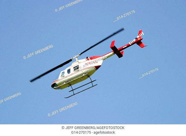 Sightseeing helicopter in flight. Sevierville. Tennessee. USA