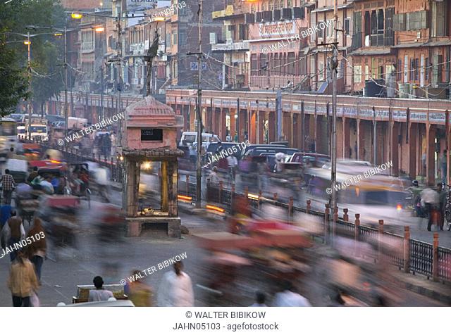 Evening Traffic, Chandpol Bazaar, Jaipur, Rajasthan, India