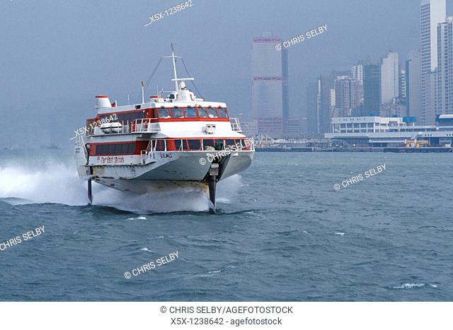 Hydrofoil jetboat ferry to Macau in Hong Kong, China