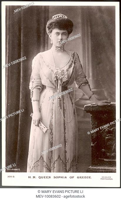 QUEEN SOPHIA OF GREECE Wife of Constantine I (they married in 1889), daughter of Friedrich II, Emperor of Germany and Victoria Princess Royal