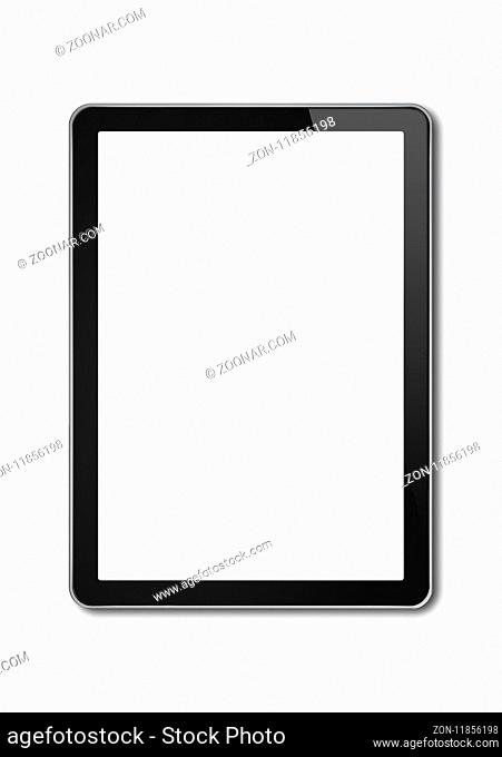 Vertical Digital tablet pc, smartphone mockup template. Isolated on white