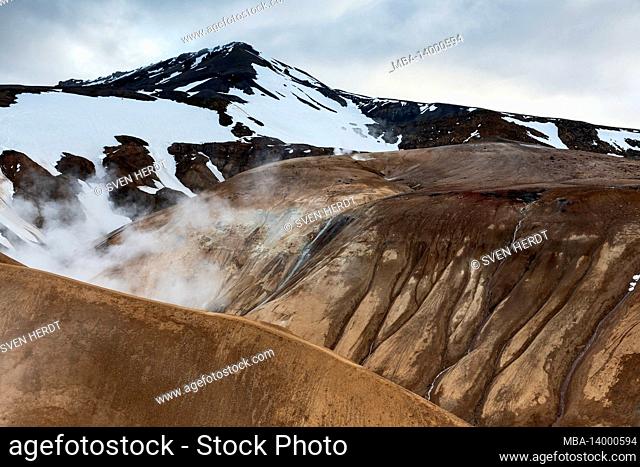 rhyolite mountains in the highlands of iceland